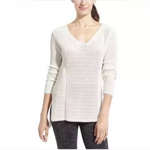 Athleta Sweaters Athleta Highline Sweater Tunic Xxs White Vneck